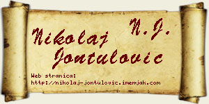 Nikolaj Jontulović vizit kartica